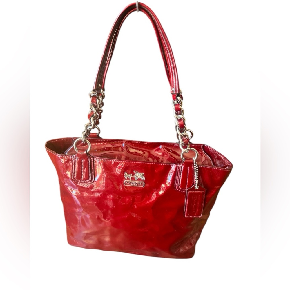 COACH Chelsea | Dark Red Patent Leather with Silver Accents - Picture 5 of 13